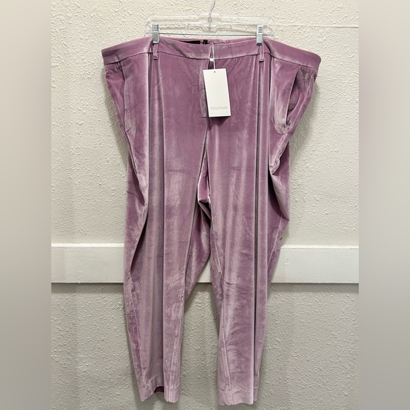 WILDFANG The Empower Velvet Slim Crop Pants in Mauve NWT 24W - Picture 3 of 7